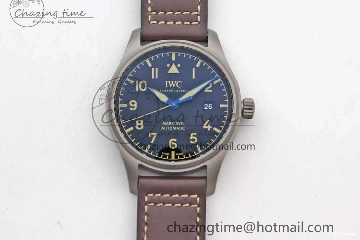 MIROTIME 0312 Mark XVIII IW327006 Titanium M+F 1:1 Best Edition Black Dial on Brown Leather Strap A Efficient 7052